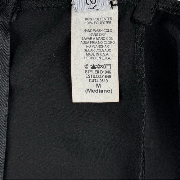 MY STYLE MODE Black Lace Trim Satin Mini Dress - Picture 6 of 9